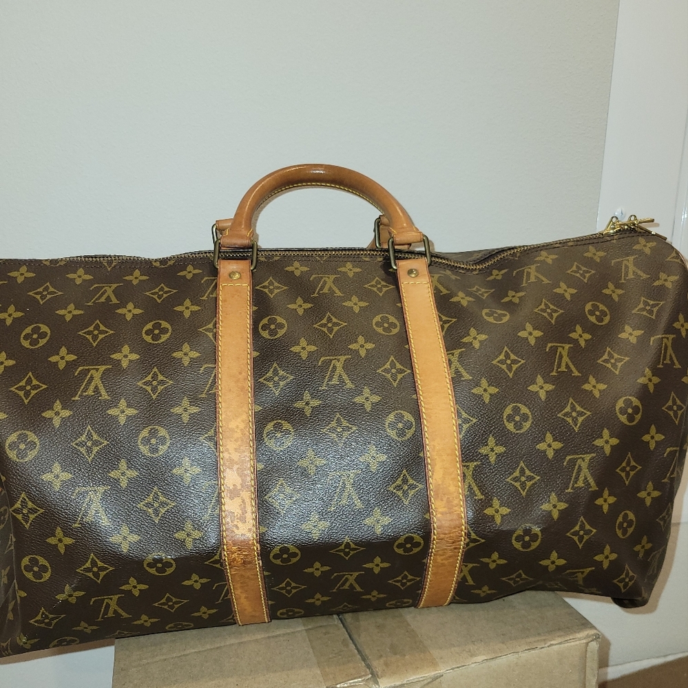 EUC Louis Vuitton Monogram 55 Keepall Bandolier Duffel Bag (No Strap) - Picture 4 of 9